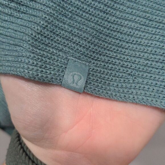 Lululemon Womens Cashlu Knit Textured Wrap Cape Cardigan Size S Teal Athleisure - Picture 3 of 7